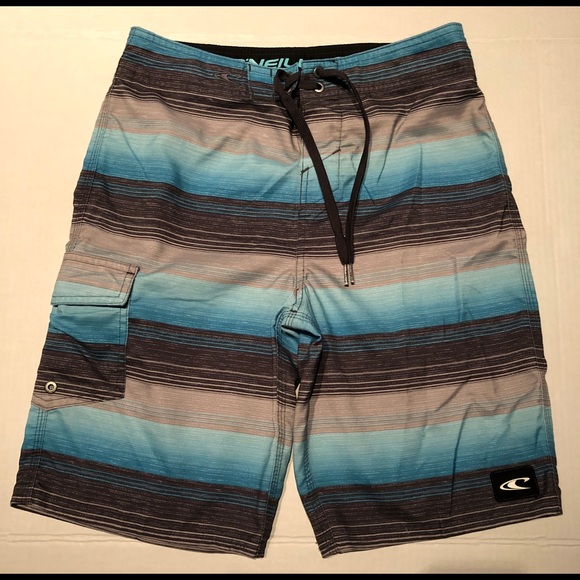 O’Neill Boys Stripe Boardshorts – Size 28 - Picture 1 of 8